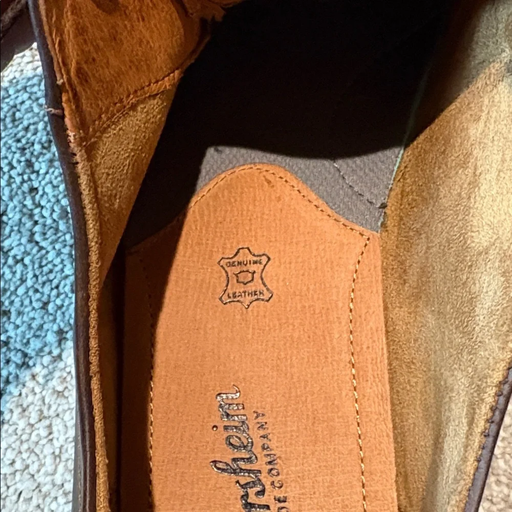 NWOT Florsheim men’s round toe Oxford wood and rubber sole genuine leather 13